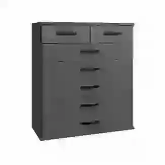 Black Optic Pattern Effect 7 Drawer Chest LIMITED STOCK